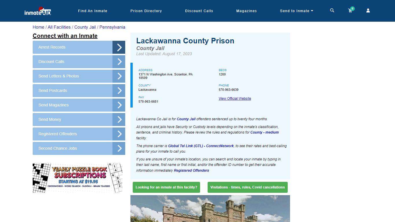Lackawanna County Prison - Inmate Locator - Scranton, PA